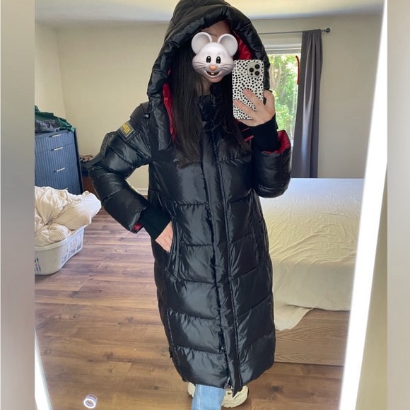 NEW!! Never worn, black midi bio-down winter coat from - Picture 3 of 16